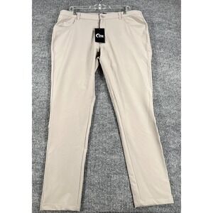 Zyia Active Pants Mens XL Light Gray Office Chino Stretch Slim Fit Active New